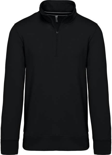 Kariban Zipped Neck Sweatshirt - čierna