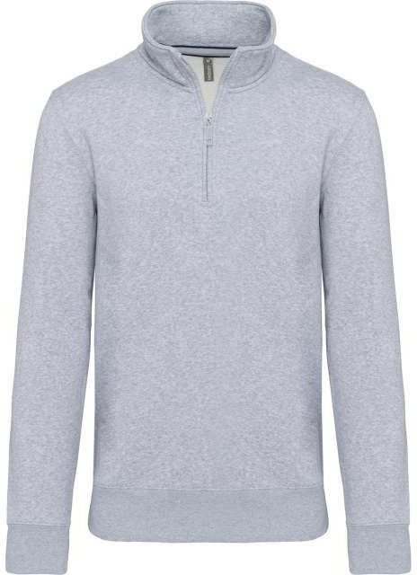 Kariban Zipped Neck Sweatshirt - Grau