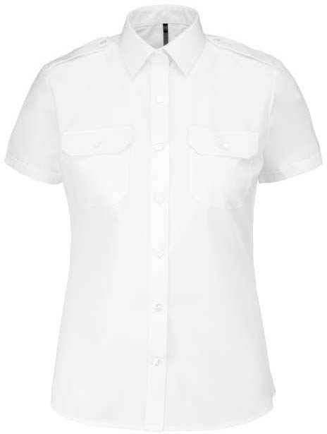 Kariban Ladies’ Short-sleeved Pilot Shirt - bílá