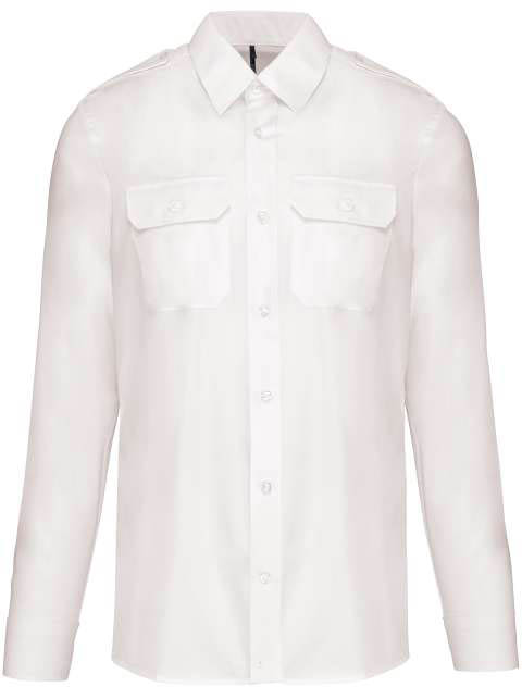 Kariban Men's Long-sleeved Pilot Shirt - biela