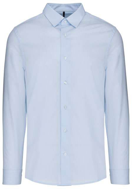 Kariban Men’s Long-sleeved Cotton Poplin Shirt - blau