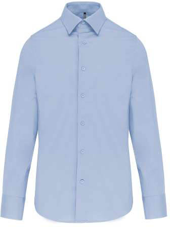 Kariban Long-sleeved Cotton/elastane Shirt - blue