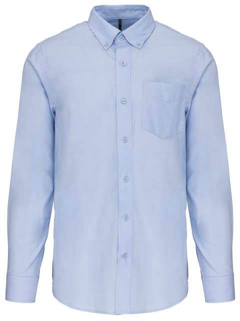 Kariban Men's Long-sleeved Oxford Shirt - Kariban Men's Long-sleeved Oxford Shirt - Stone Blue