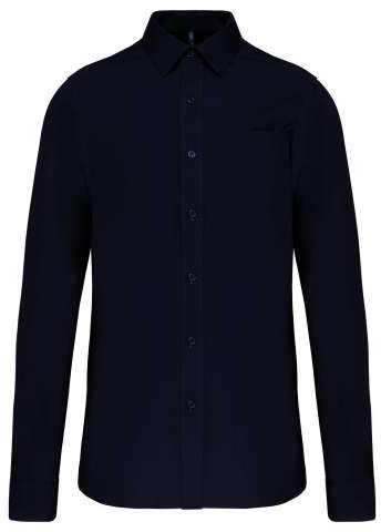 Kariban Men's Long-sleeved Cotton Poplin Shirt - blau