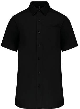 Kariban Men's Short-sleeved Cotton Poplin Shirt - čierna