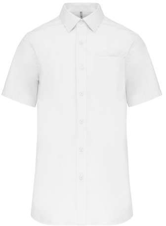 Kariban Men's Short-sleeved Cotton Poplin Shirt - white