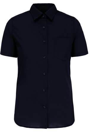 Kariban Ladies' Short-sleeved Cotton Poplin Shirt - blau