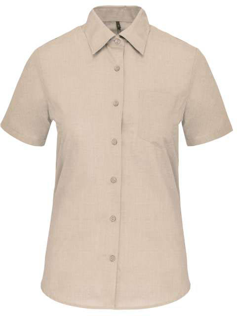 Kariban Judith Ladies' Short-sleeved Shirt - hnědá