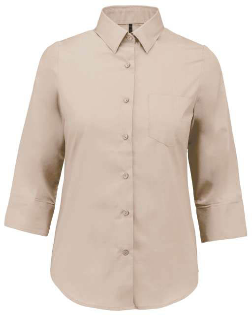 Kariban Ladies' 3/4 Sleeved Shirt - hnědá