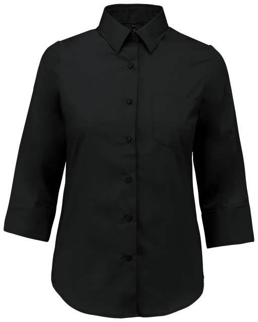 Kariban Ladies' 3/4 Sleeved Shirt - čierna