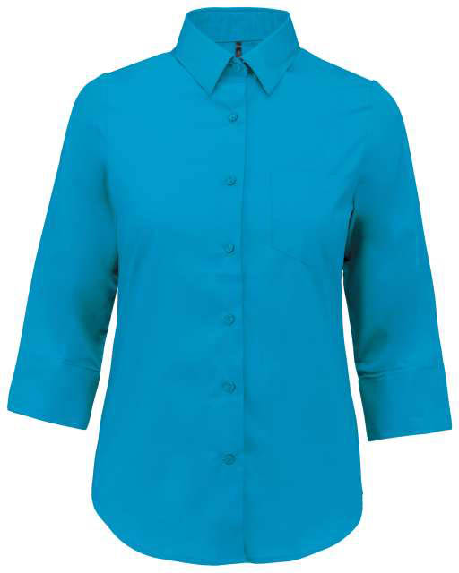 Kariban Ladies' 3/4 Sleeved Shirt - blue