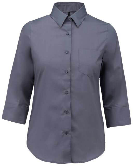Kariban Ladies' 3/4 Sleeved Shirt - grey