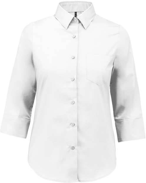 Kariban Ladies' 3/4 Sleeved Shirt - white
