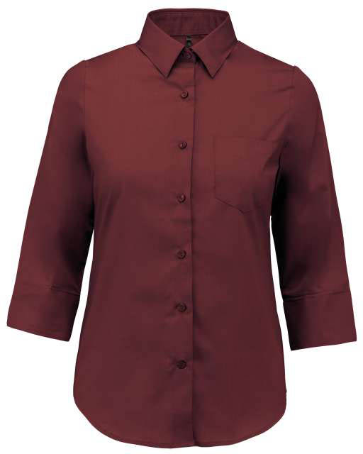 Kariban Ladies' 3/4 Sleeved Shirt - red