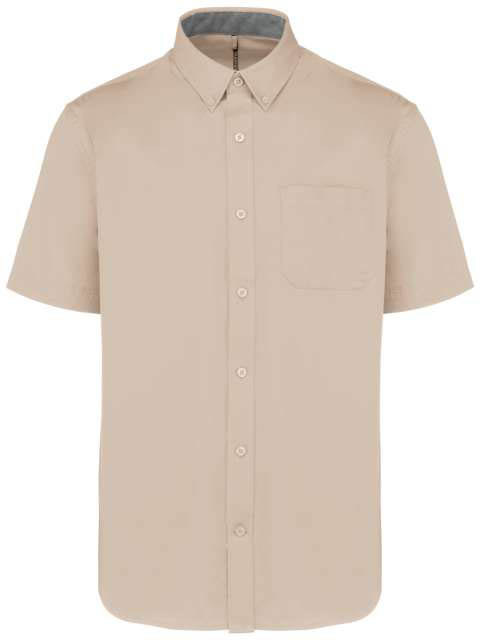 Kariban Men's Ariana Iii Short Sleeve Cotton Shirt - hnědá
