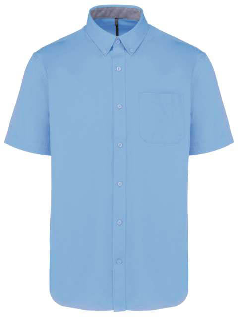Kariban Men's Ariana Iii Short Sleeve Cotton Shirt - blue