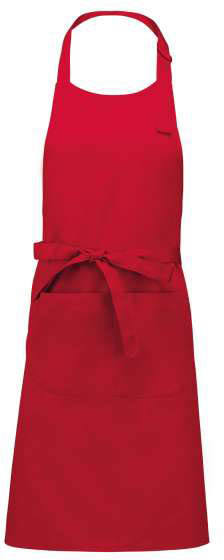 Kariban Polyester Cotton Apron With Pocket - červená