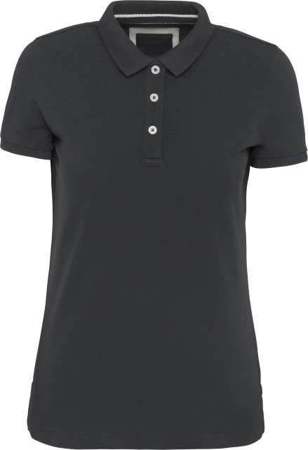 Kariban Ladies' Vintage Short Sleeve Polo Shirt - šedá