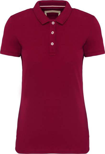 Kariban Ladies' Vintage Short Sleeve Polo Shirt - red