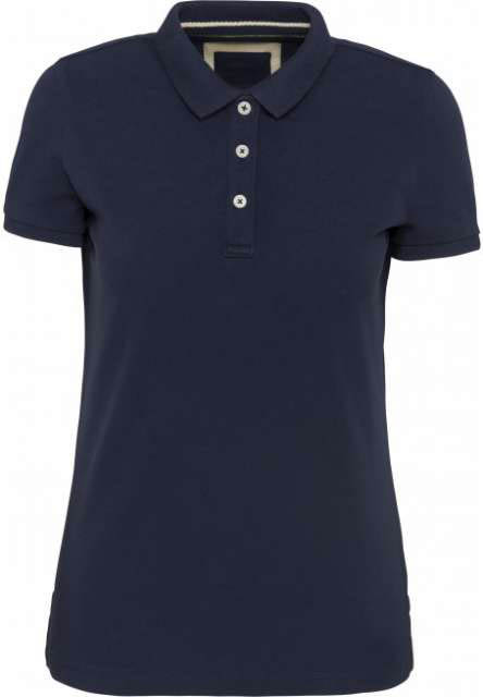 Kariban Ladies' Vintage Short Sleeve Polo Shirt - modrá