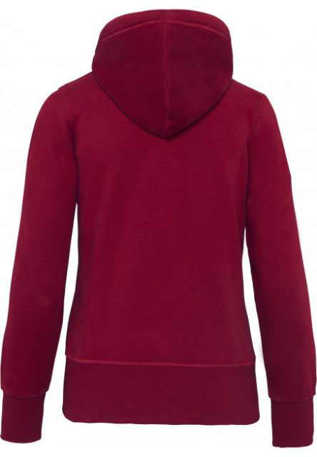 Kariban Ladies' Vintage Zipped Hooded Sweatshirt - červená