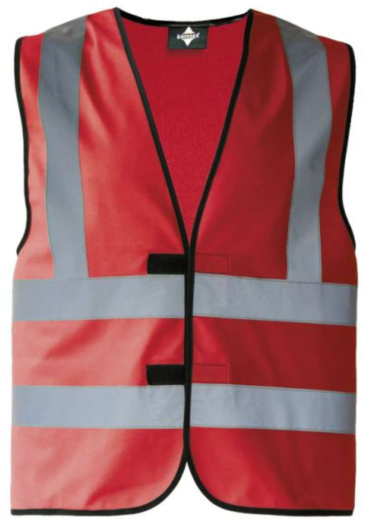 Korntex Safety / Functional Vest "hannover" - Four Reflective Stripes - červená