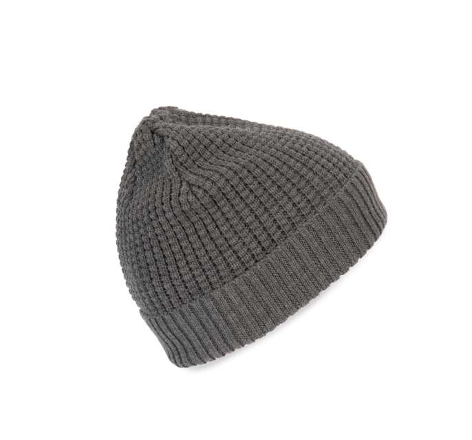 K-up Knitted Beanie With Recycled Yarn - K-up Knitted Beanie With Recycled Yarn - Graphite Heather