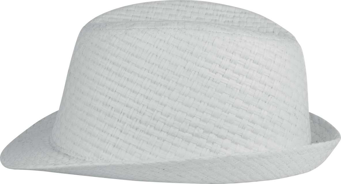 K-up Retro Panama - Style Straw Hat - bílá