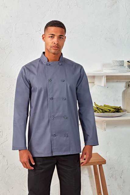Premier Long Sleeve Chef’s Jacket - grey