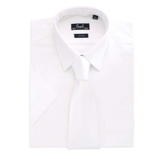 Premier Men's Short Sleeve Poplin Shirt - white