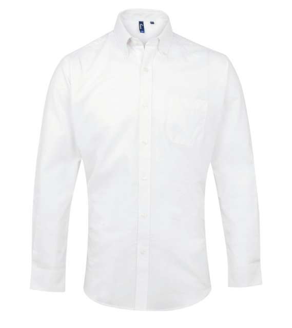 Premier Men’s Long Sleeve Signature Oxford Shirt - Weiß 