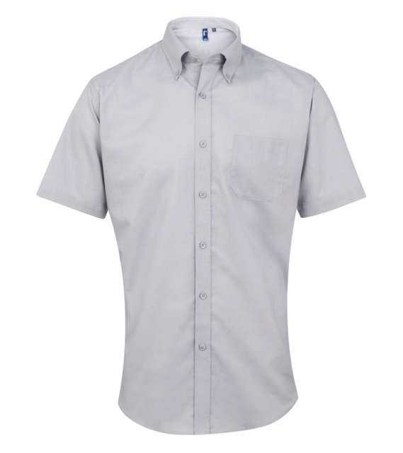 Premier Men’s Short Sleeve Signature Oxford Shirt - grey