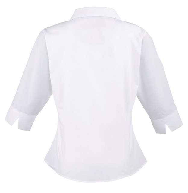 Premier Women's Poplin 3/4 Sleeve Blouse - Weiß 