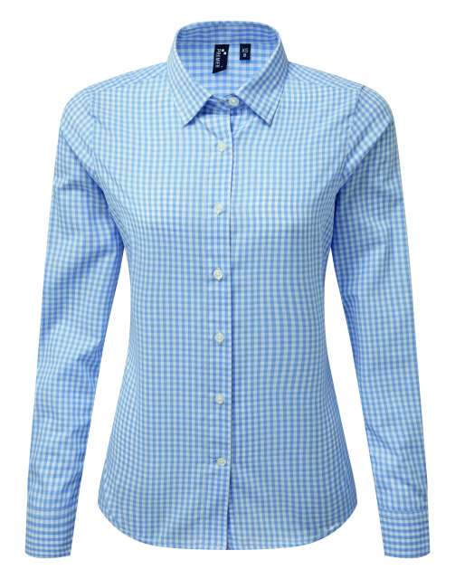 Premier 'maxton' Check Women's Long Sleeve Shirt - blue