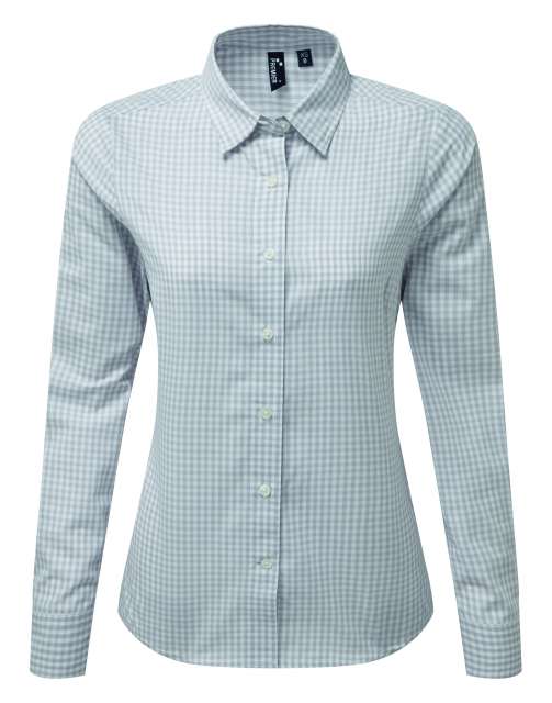 Premier 'maxton' Check Women's Long Sleeve Shirt - grey