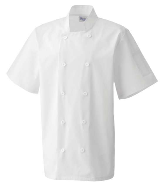 Premier Short Sleeve Chef's Jacket - bílá