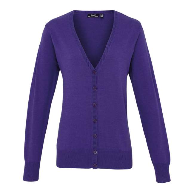 Premier Women's Button-through Knitted Cardigan - Premier Women's Button-through Knitted Cardigan - Purple