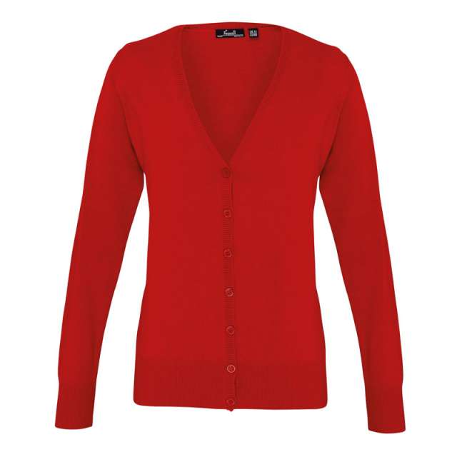 Premier Women's Button-through Knitted Cardigan - red