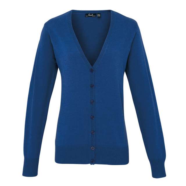 Premier Women's Button-through Knitted Cardigan - blue