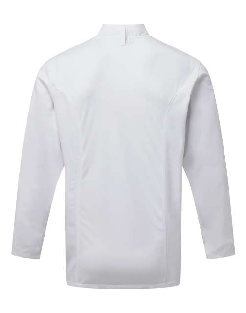 Premier Chef's Long Sleeve Coolchecker® Jacket With Mesh Back Panel - biela