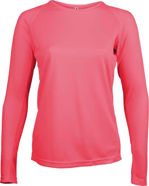 Proact Ladies' Long-sleeved Sports T-shirt - Rosa