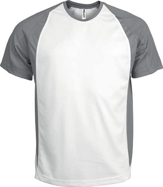 Proact Unisex Two-tone Short-sleeved T-shirt - bílá