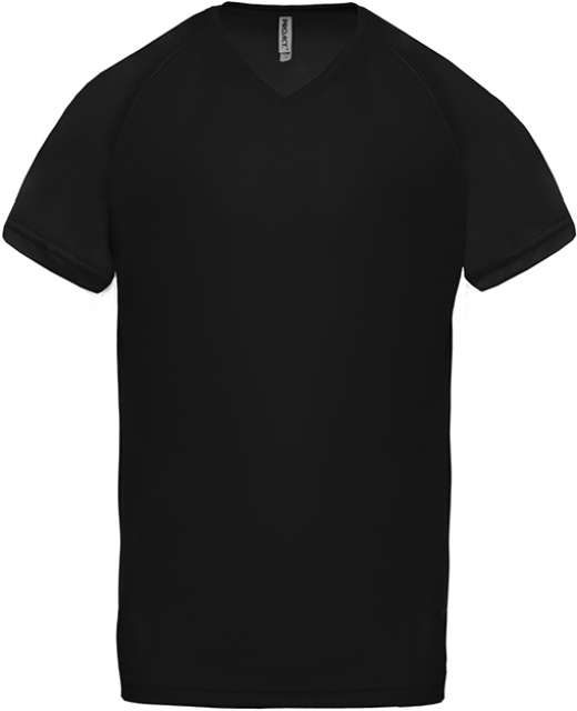 Proact Men’s V-neck Short Sleeve Sports T-shirt - černá
