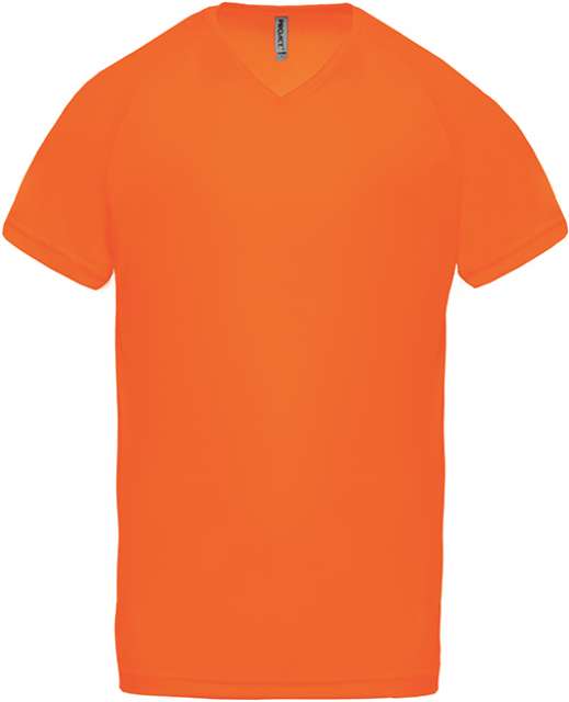 Proact Men’s V-neck Short Sleeve Sports T-shirt - Proact Men’s V-neck Short Sleeve Sports T-shirt - Safety Orange