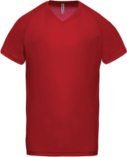 Proact Men’s V-neck Short Sleeve Sports T-shirt - red