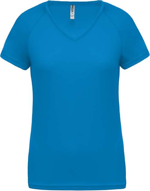Proact Ladies’ V-neck Short Sleeve Sports T-shirt - modrá