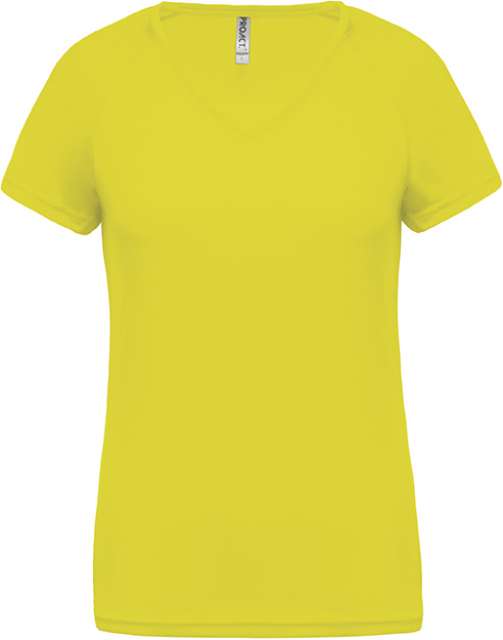 Proact Ladies’ V-neck Short Sleeve Sports T-shirt - žltá