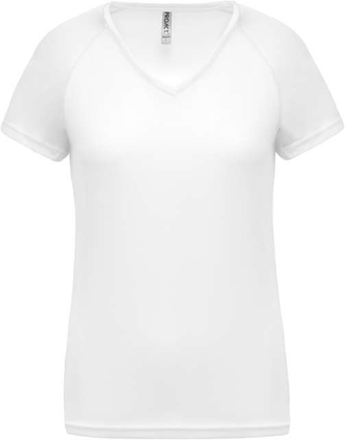 Proact Ladies’ V-neck Short Sleeve Sports T-shirt - bílá