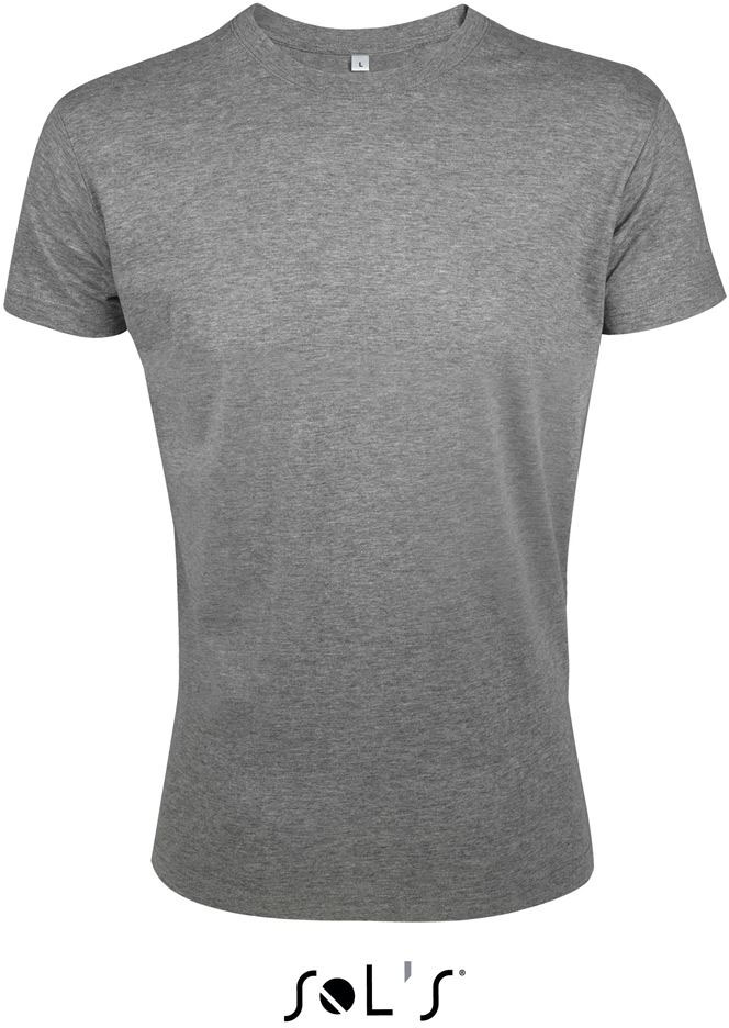 Sol's Regent Fit - Men’s Round Neck Close Fitting T-shirt - šedá