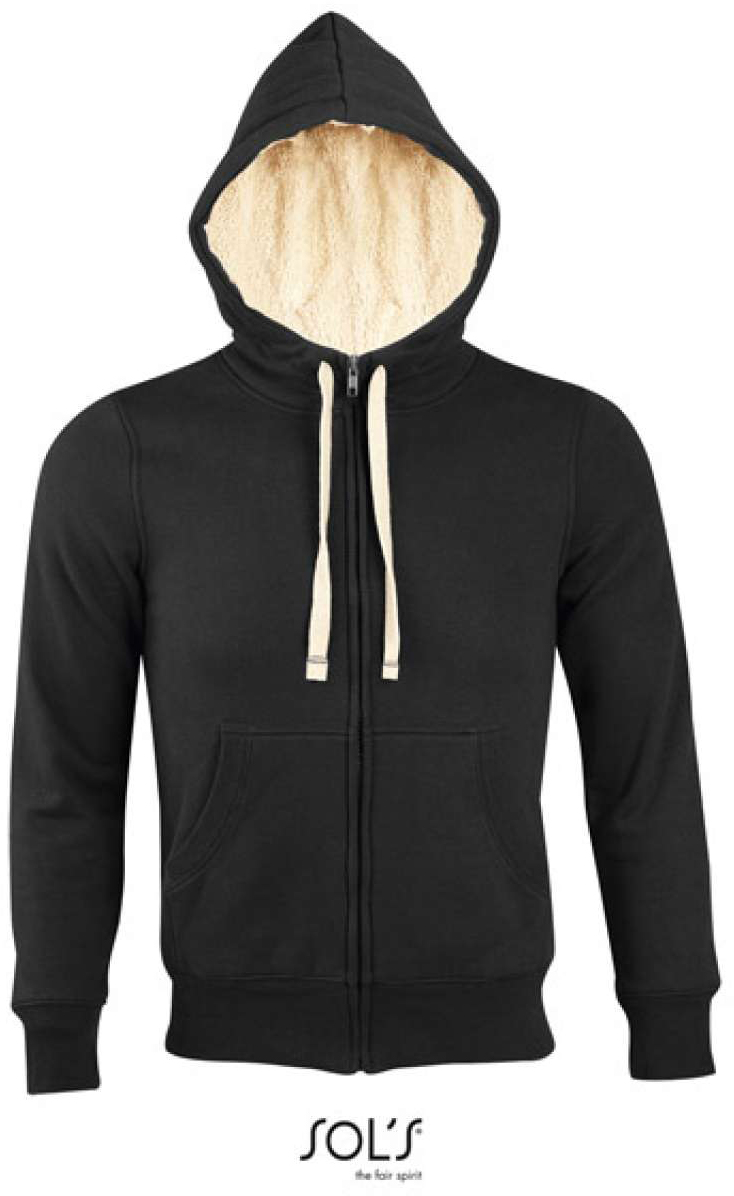 Sol's Sherpa - Unisex Zipped Jacket With "sherpa" Lining - černá